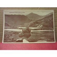 SNOWDON FROM LLYN LLYDAU, WALES vintage postcard unposted 1950s /