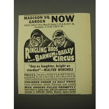 1954 Ringling Bros and Barnum & Bailey Circus Ad - Madison Sq. Garden Now