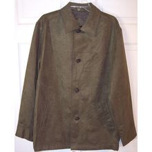 NWT Claiborne Men's Loden Olive Green Microfiber Jacket Coat, Large, $175