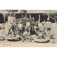 Indian Potters At Work Antique Postcard