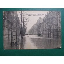 CP 1910 - Flood in Paris ( Boulevard Haussmann )