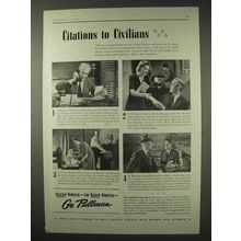 1942 Pullman Railroad Car Ad - Citations to Civilians