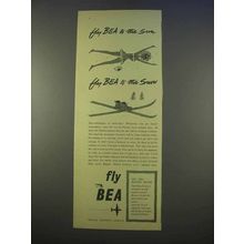 1955 BEA Airways Ad - Fly to the Sun Fly to The Snow