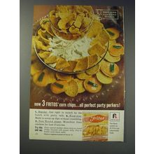 1963 Frito-Lay Fritos Corn chips Ad - Now 3 Fritos corn chips all perfect