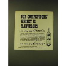 1960 Grant's Scotch Ad - Our competitors' whisky is marvelous