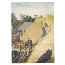 THATCHING BARN THE HOME FARM, WIMPOLE. Cambridge postcard National Trust =
