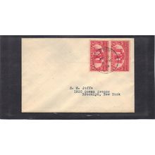 FDC 627 2c Liberty Bell Pair (No Cachet-Typed/A) CV00751