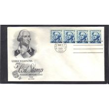 FDC Art Craft 1304C 5c George Washington Strip/4 (Cachet-U/A) CV00296
