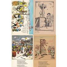 Fishermen Hanging The Monkey Execution Death Sentence Hands Cut Off 4x Postcard