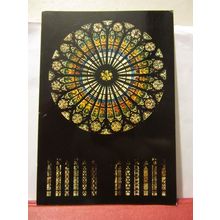 WINDOW, STRASBOURG CATHEDRAL, FRANCE unused vintage postcard /