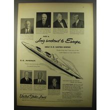 1954 United States Lines Cruise Ad - Just a long weekend to Europe