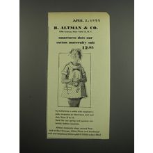 1955 B. Altman & Co. Maternity Suit Ad - Smartness dots our cotton