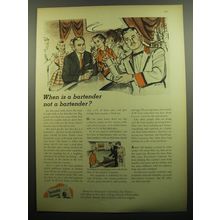 1957 Sucessful Farming Magazine Ad - when is a bartender not a bartender?