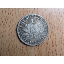 France Republic 1901 1 Franc Coin