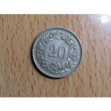 Switzerland 1951 20 Rappen Coin