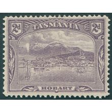 Tasmania 1902 2d deep reddish violet Flaw on mountain Perf 12½ SG239var unused