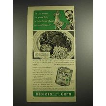 1941 Green Giant Niblets Corn Ad - Problem Child