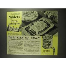 1941 Green Giant Niblets Corn Ad - New Food Standard of America