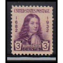 724 3c William Penn Fine Plus MNH O4013