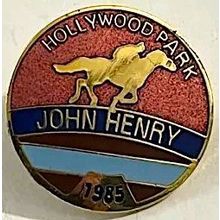 HOLLYWOOD PARK JOHN HENRY 1985 original horse racing lapel pin