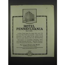 1919 Hotel Pennsylvania, New York Ad