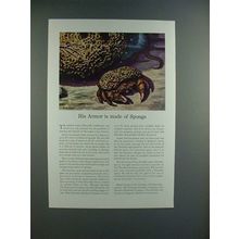 1941 Travelers Insurance Ad w/ Sponge Crab