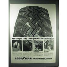 1965 Goodyear Tires Ad - Safety Spikes Traction on Ice