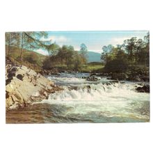 RIVER LYON AT BRIDGE OF BALGAY, DUNDEE, ANGUS used vintage postcard c. 1972 =