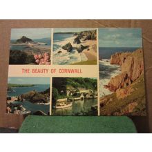 multiview, BEAUTY OF CORNWALL county used postcard by Jarrold 1980 pm =