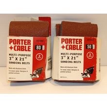 Porter Cable Multi-Purpose Sanding Belts 3" x 21" 50 + 80 grit