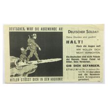 WW2 Soviet Air Drop Leaflet Illustrated by Boris Efimov. - Code 1125/1202.