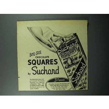 1948 Suchard Chocolate Ad - Bite-Size Squares