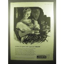 1958 Nescafe Continental Blend 37 Coffee Ad - Sticklers Appreciate