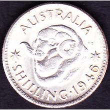 1946 Dot S Australia 1 Shilling Silver Coin