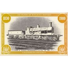 Dugald Drummond 4-4-0 No 116 Old Train Caledonian Railway Postcard