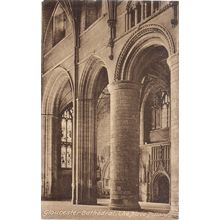 GLOUCESTER CATHEDRAL the Nave Pillars . unused. postcard F.Frith & Co =