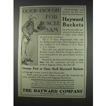 1910 Hayward Buckets Ad - Good Enough For Uncle Sam