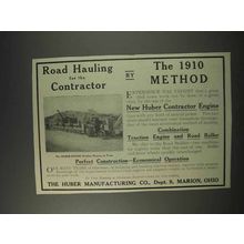 1910 Huber Contractor Engine Ad - Road Hauling
