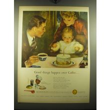 1949 Pan-American Coffee Bureau Ad - Good things happen over Coffee