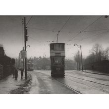 Sheffield Tram no 382 in Disaster Weather Old Vs New Bus Postcard