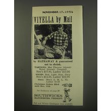 1956 Dunham's of Maine Hathaway Shirt Ad - Viyella by Mail