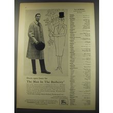 1956 Burberry Coat Ad - Doors open faster for the man in the Burberry