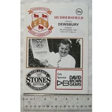1991 programme Huddersfield v. Dewsbury