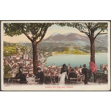 Luzern mit Rigi von Gütsch, 1920 - AK