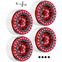 RC 1.9 Beadlock Wheels for 1/10 RC Crawler TRX4 Axia1 SCX10 SCX10 Iii,Alloy Alum