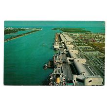 Postcard USA FL Florida Miami Dodge Island Seaport cruise ships terminal 1972