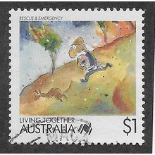 AUS 1988 $1.00 'LIVING TOGETHER - RESCUE AND EMERGENCY' FINE USED (EBID67-240)