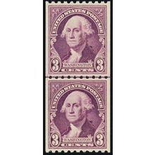 722, Mint NH 3¢ XF/Superb Coil Line Pair - PSE Graded 95 * Stuart Katz