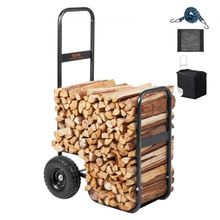 Firewood Log Cart, 250 lbs Capacity, Outdoor and Indoor Wood Rack Storage Mo...