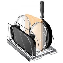 Pan and Pot Rack, Expandable Pull Out Under Cabinet Organizer, Cookie Sheet ...